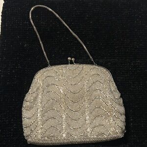 Source Unknown Silver Beaded Clutch
